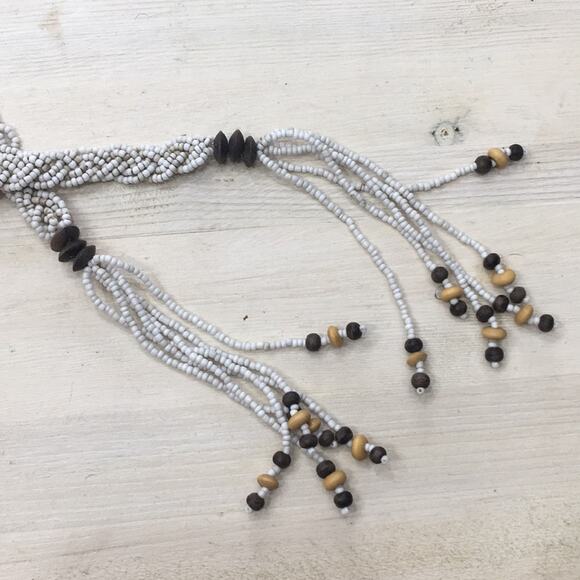 Vintage braided beaded belt with tassels - Picture 2 of 3